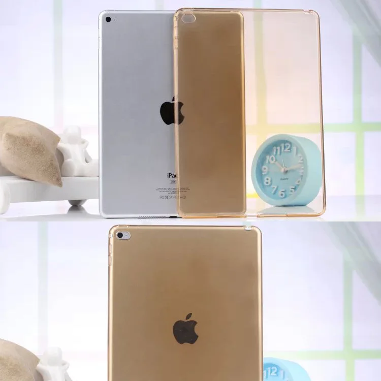 

Gold for ipad 6 Transparent clear TPU silicon rubber Back Protective Case Cover For Apple iPad Air 2 9.7inch Tablet Y2C42D