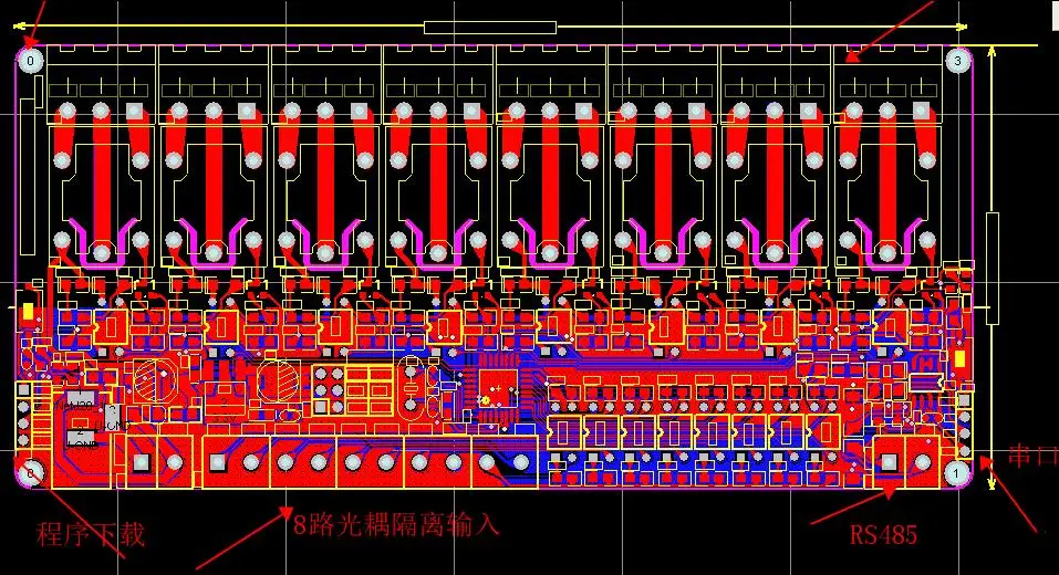 DC 12V 8-канальный релейный модуль 8-CH с протоколом MODBUS RTU ptz-камеры RS485 сетевая плата расширения 8-CH Вход RS485 ttl(с протоколом Modbus RTU ptz-камеры режим