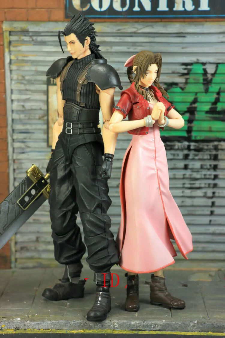 Play Arts последняя фантазия VII Aerith Zack фигурка без коробки дешевая стоимость доставки