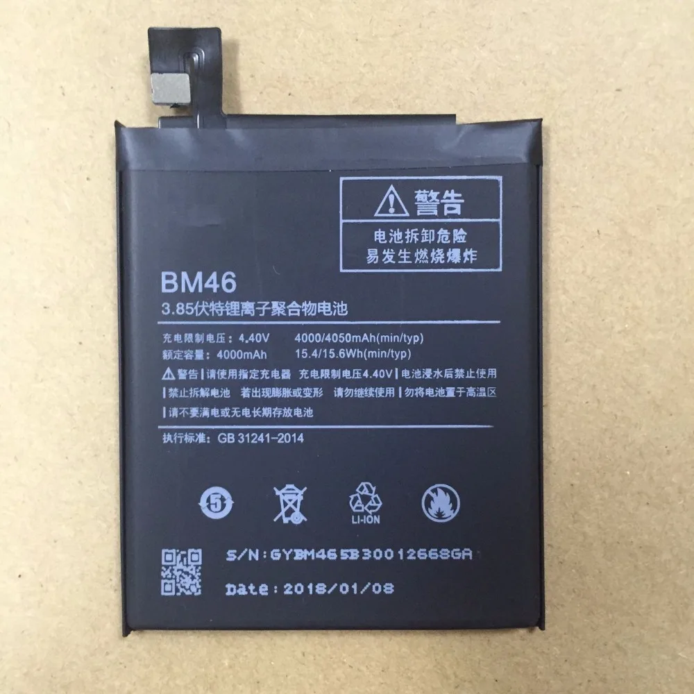 Новинка высокое качество батарея BM46 настоящая 4000 мАч для Xiaomi Redmi Note 3 Note3 Pro с