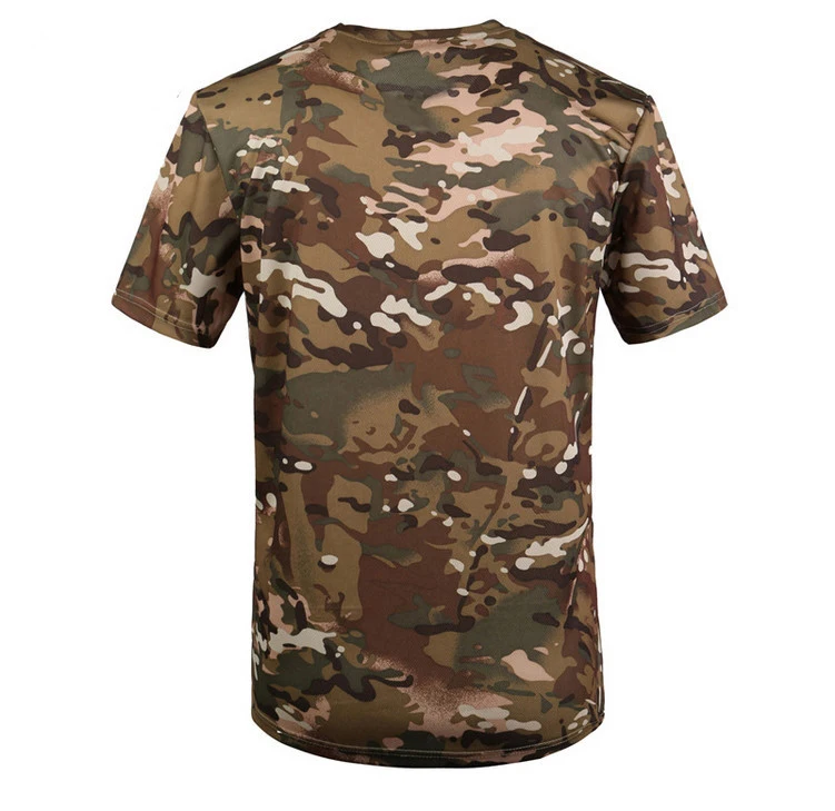 

ELOS-New Outdoor Hunting Camouflage T-shirt Men Breathable Army Combat T Shirt Military Dry Sport Camo Camp Tees-CP Green XL