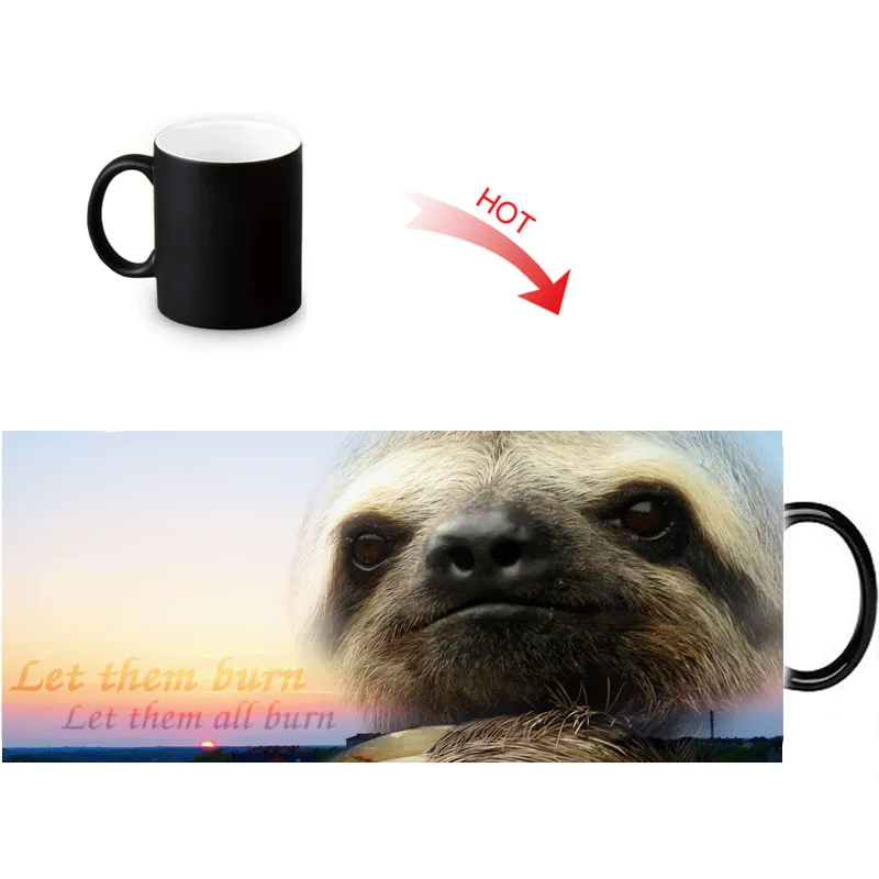 

Customized Ceramic Coffee Mugs Sloth Milk Tea Magic Color Morph Mug Heat Sensitive Color Changing Water Cup 12oz