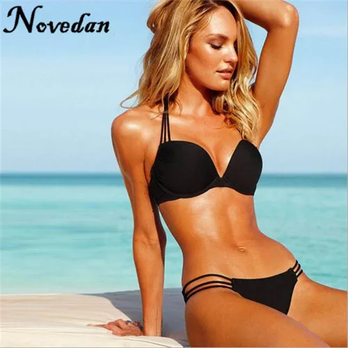 black push up bikini