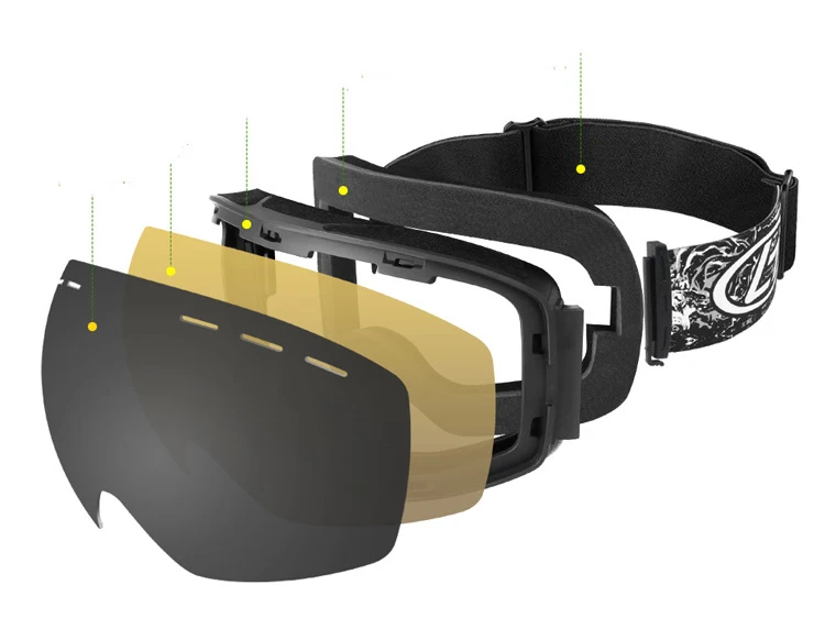 Зимние мужские и женские лыжные очки, спортивные очки для сноуборда, двойные линзы, противотуманные лыжные очки, очки для мотокросса, лыжные маски, очки