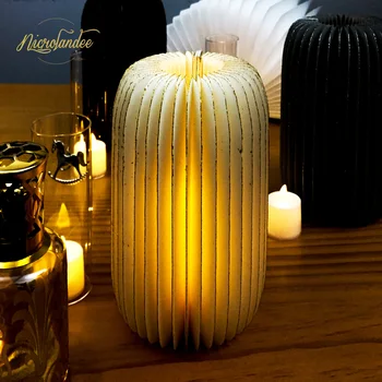 

NICROLANDEE Creative Cylinder Shape Luxurious Shiny Romantic Paper Vase Decoration Home Party DIY