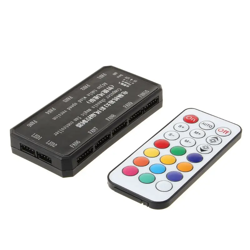 

Adjustable LED Computer PC Cooling Fan Cooler Controller for CPU+IR Remote Control Cooling Shell Heat Sink Accessories C26