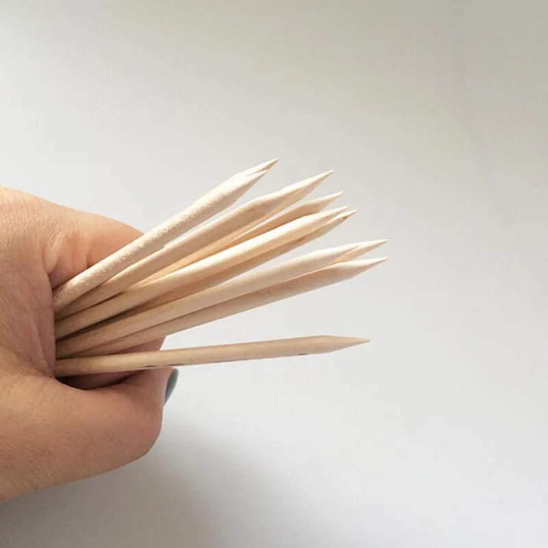 Дизайн ногтей ручка деревянная, с маникюром Tools50pcs/мешок 11,5 см/15 см оранжевая деревянная палка палочки для отодвигания кутикулы ногтей