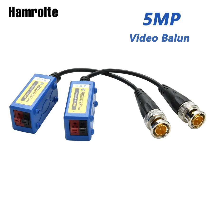 

Hamrolte HD Video Balun 5MP/4MP/1080P CVI/TVI/AHD Passive Video Balun To UTP Cat5/5e/6 Video Balun Passive Transceivers