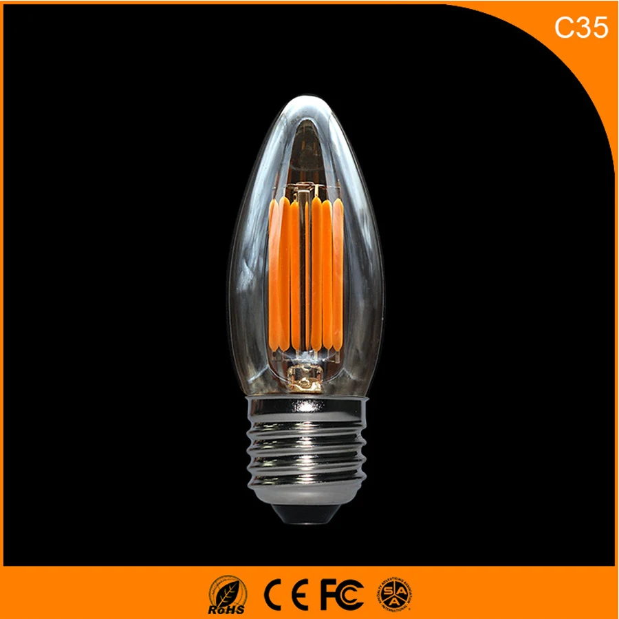 

50PCS 5W E27 B22 LED Bulbs ,C35 LED Filament Candle Bulbs 360 Degree Light Lamp Vintage pendant lamps AC220V