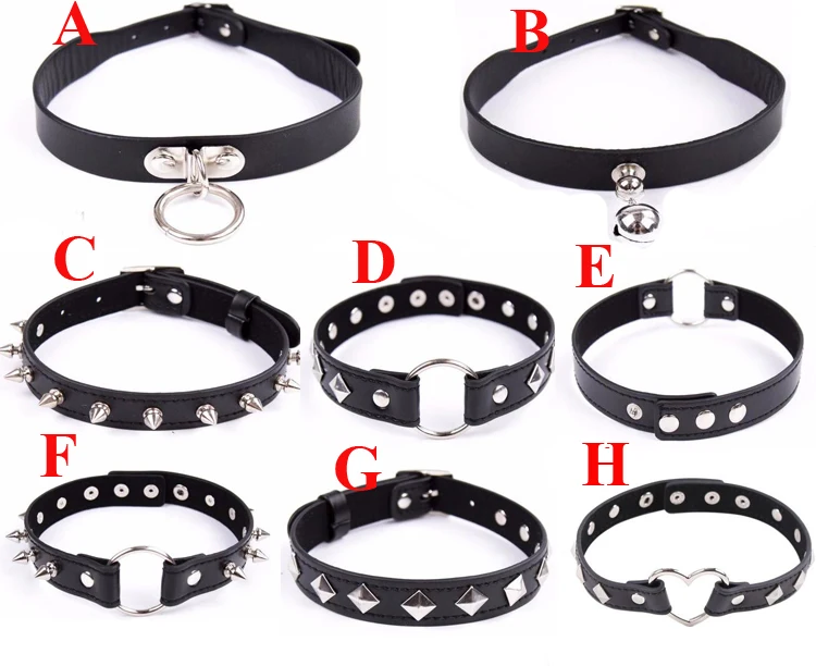 Fetish Necklace Neckband Sex Collar Sexy Leather Choker Bondage Slave Bdsm Collars Sex Play Toys