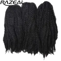 Razeal 18 дюймов 100 г/шт. афро кудрявый Marley косу расширения крючком косы синтетических плетение волос высокое Температура волокно