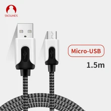 Snowkids Android Micro USB 2 шт./лот зарядный кабель Быстрая зарядка 1,5 м плетеный нейлоновый для xiaomi huawei samsung