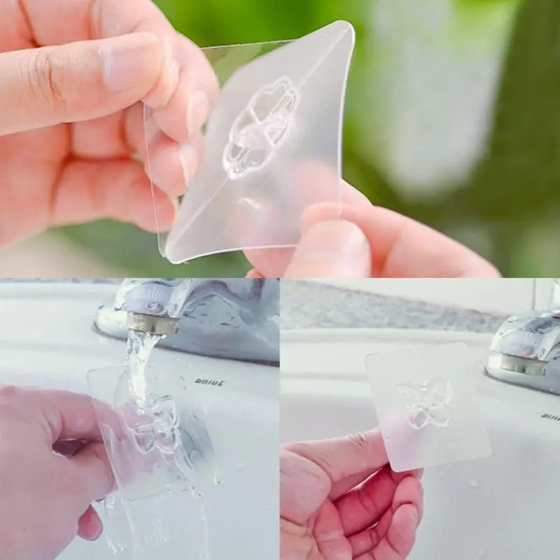 4 шт./лот прозрачные ПВХ клейкие вешалки для дверей ванная комната портативные