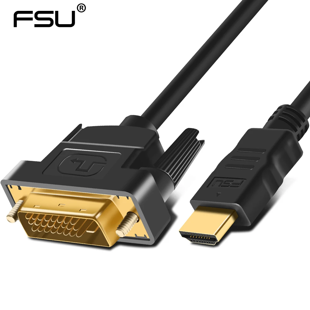 High speed HDMI to DVI cable 24+1 pin adapter Gold plated hdmi dvi