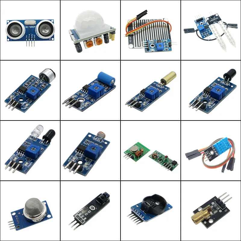 16 шт./лот Raspberry pi 2 3 модуль датчика посылка 16 видов датчика для arduino kit