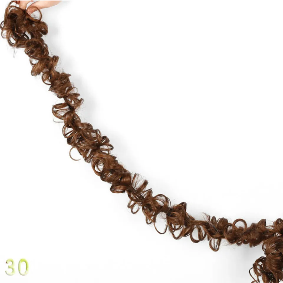 AOSI Synthetic Elastic Band Chignon Updo Twining hair Extension Curly Bun Hair Pieces Women Heat Resistant Hairpieces