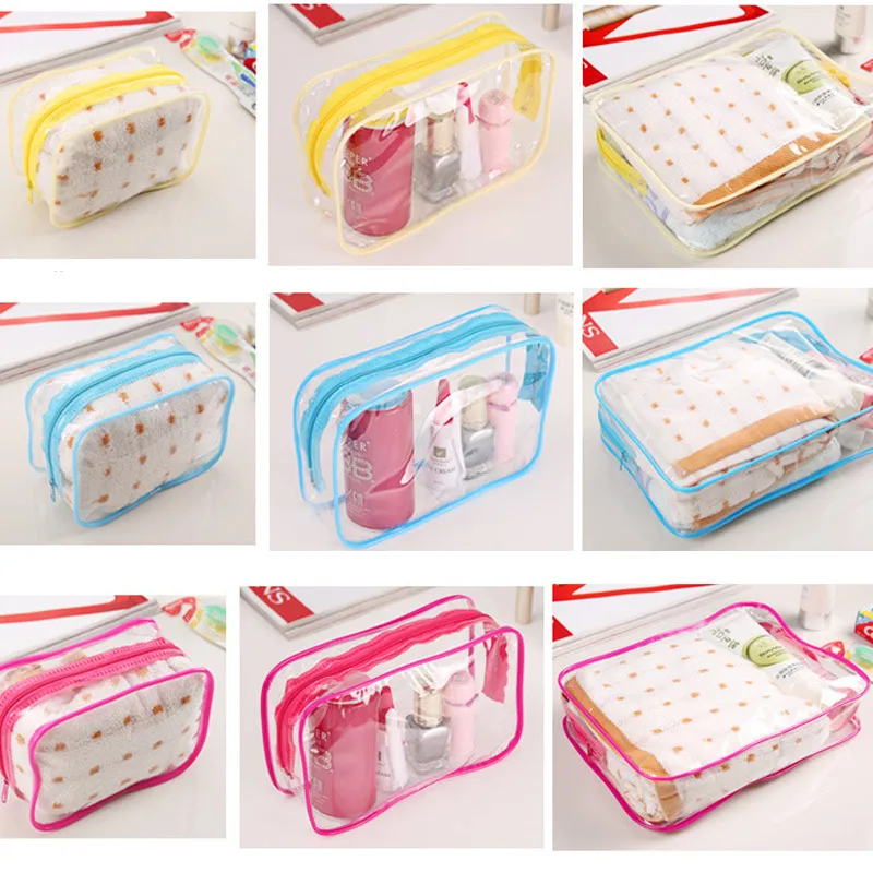 New Arrival New Transparent Cosmetic Travel Bag Women Makeup Organizer PVC Washing Bags Zipper Pouch