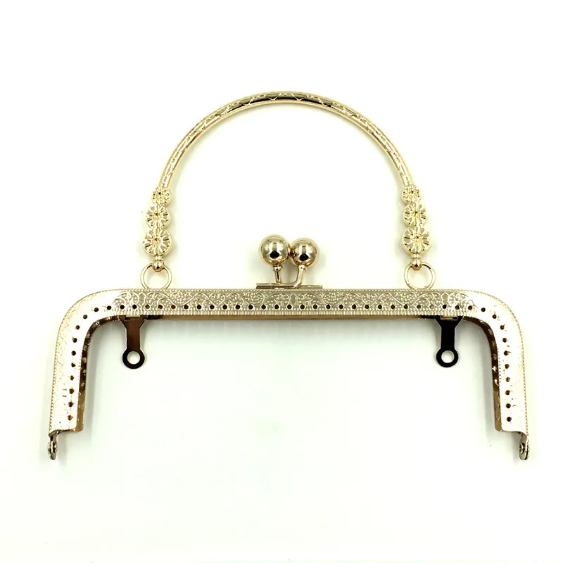 

10Pcs Rose Gold Purse Bag Metal Rectangle Frame Kiss Clasps Fermoir Clips Handbag Handle Clutch 18x15cm
