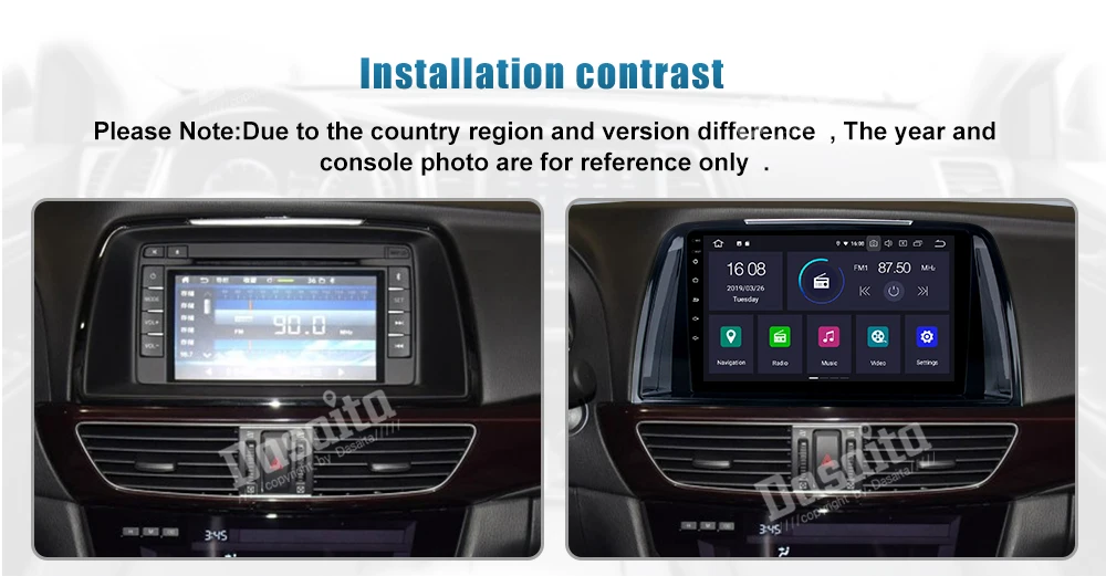 Clearance Dasaita 9 Inch Android Car GPS DVD Player Navi for Mazda 6 Atenza Stereo Autoradio 2013 2014 Bluetooth WIFI Mirror Link DAB+ 4G 3