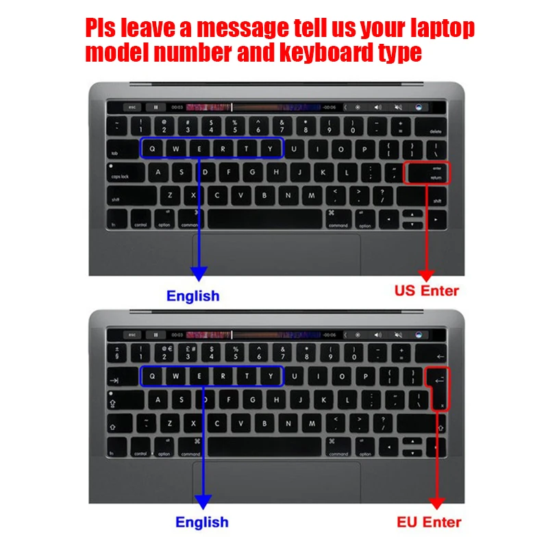 Прозрачная силиконовая защитная крышка для клавиатуры MacBook Air Pro retina