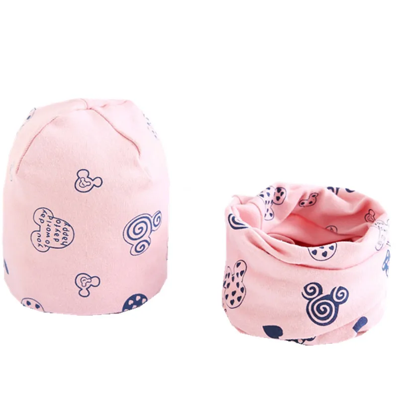 

New 2019 Autumn Winter Baby Girls hat scarf set Spring Boys hat Children Hat Scarf-Collar set Cotton Plush Baby Hat Scarf Set