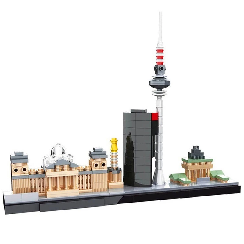 HSANHE Architecture World Famous Skyline Building Blocks Kit City Bricks Classic Model Kids Toys Gifts Compatible Legoings