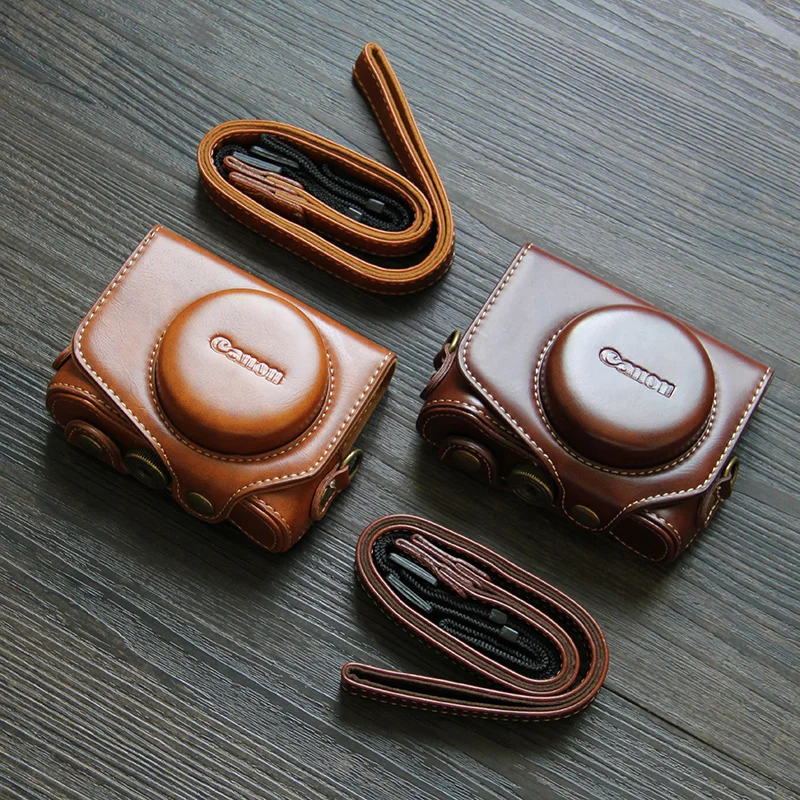 

Canon G7x Ii Camera Bag PowerShot G7 X Mark II Protective Case Vintage Leather Case
