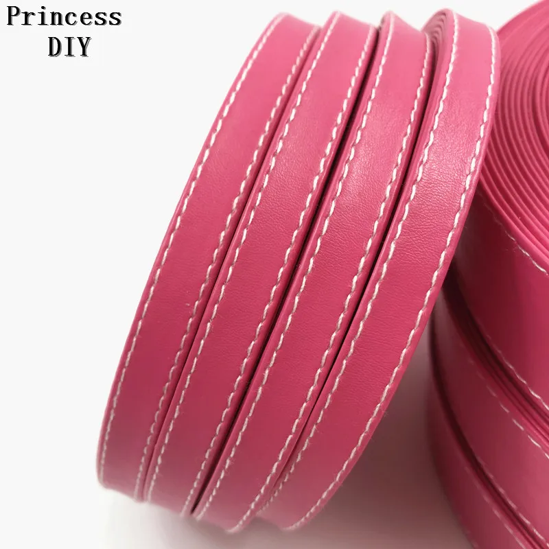 5M/Lot 10mm 1cm Decoration Accessory Plum Ribbon 3/8'' Soft PU Faux