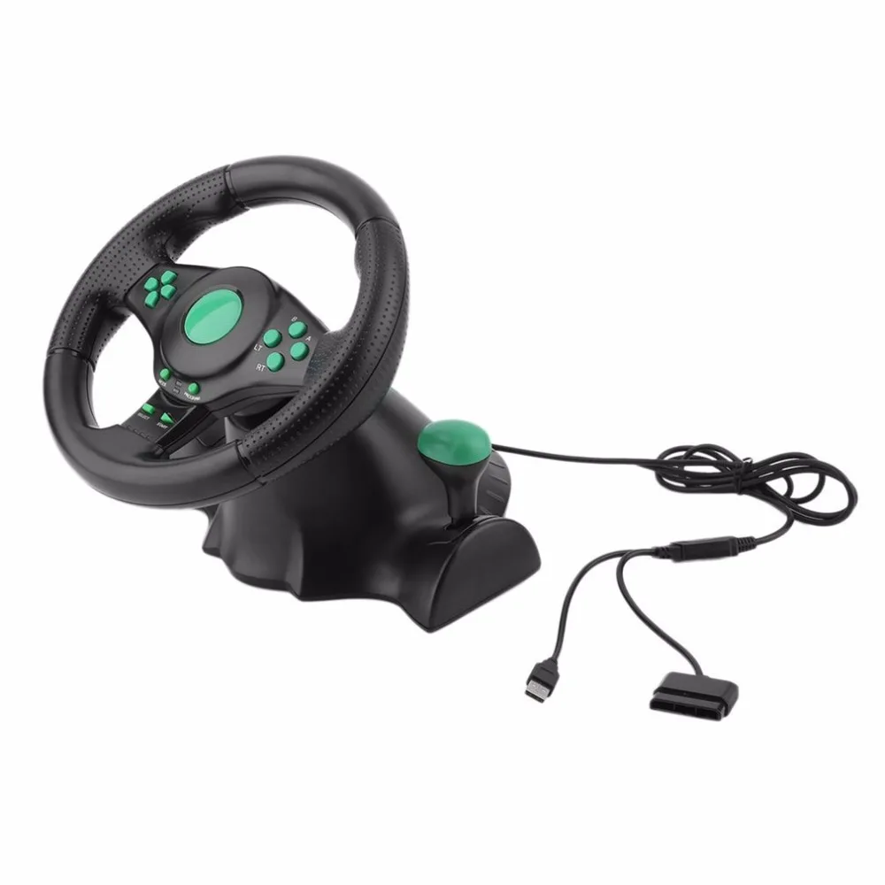 180 градусов вращение игровой вибрации гоночный руль с педалями для xbox 360 для PS2 для PS3 PC USB Автомобильное рулевое колесо