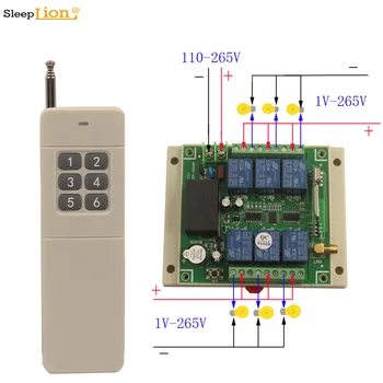 

Sleeplion 300M AC 110V 220V 6CH Relay Receiver ON OFF 110V-220V Wireless Control Switch Module Board For Pump LED 315MHz/433MHz