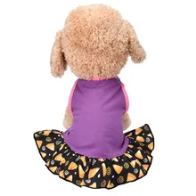 Платье для собак для маленьких девочек; модная футболка для собак; платья из хлопка; Милая весенне-летняя жилетка с котом; юбка; XXS~ LF116