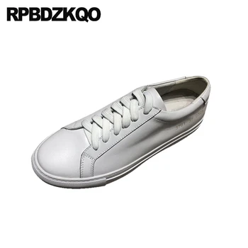

flats sneakers round toe genuine leather 10 designer shoes women luxury 2019 11 white 12 44 lace up trainers chinese large size