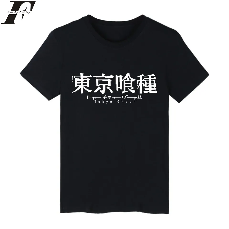 

LUCKYFRIDAYF Tokyo Ghoul Anime Short Sleeve Tshirt Men Brand Black Fashion Tee Shirt Men Cotton Japanese Cartoon 4XL T-shirt Men