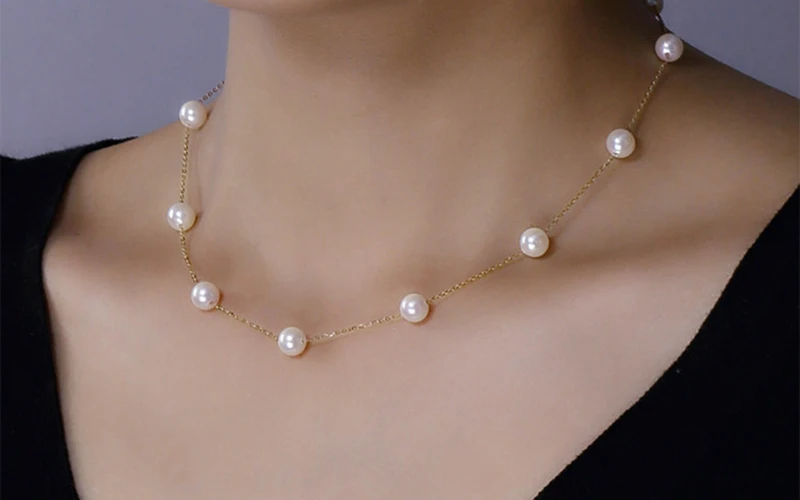 pearl on chain bridal necklace3 for bridal4