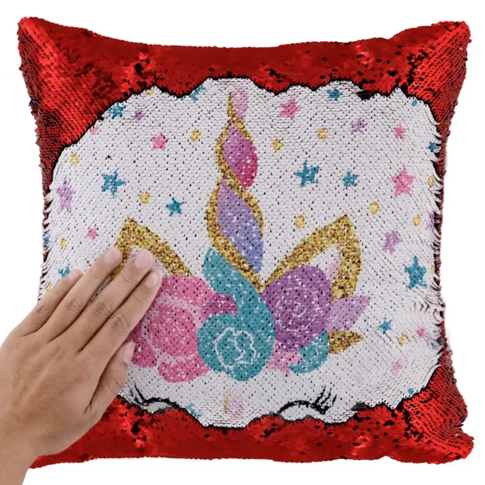 animal sequin pillow