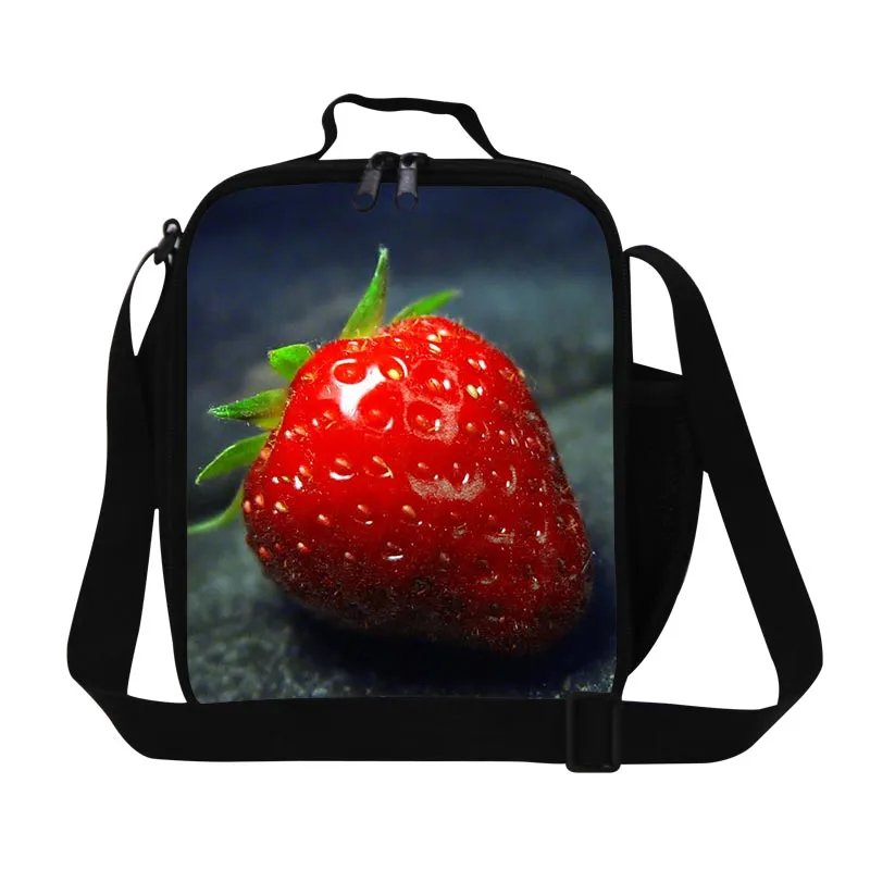 Dispalang конфеты с фруктовым принтом Изолированные сумки для обедов детская мягкая сумка для хранения еды маленькая офисная коробка для бэнто термальный Пикник закуски мешок - Цвет: Черный