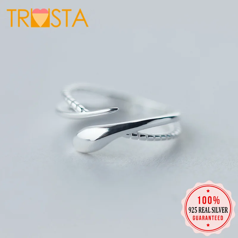 

Trusta 100% 925 Solid Real Sterling Silver Animal Snake Opening Ring Sizable 5 6 7 For Women Girls Silver Fine Jewelry XY1213