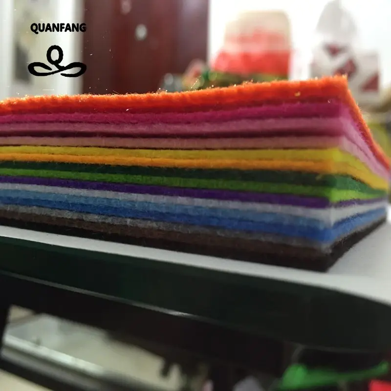 New Non Woven Felt Fabric 1mm Thickness Polyester Cloth Felts Of Home Decoration Pattern Bundle For Sewing Dolls Crafts 15x15cm