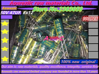 

Aoweziic {100 PCS} 50V 47UF 6*12 high frequency low resistance electrolytic capacitor 47UF 50V 6X12