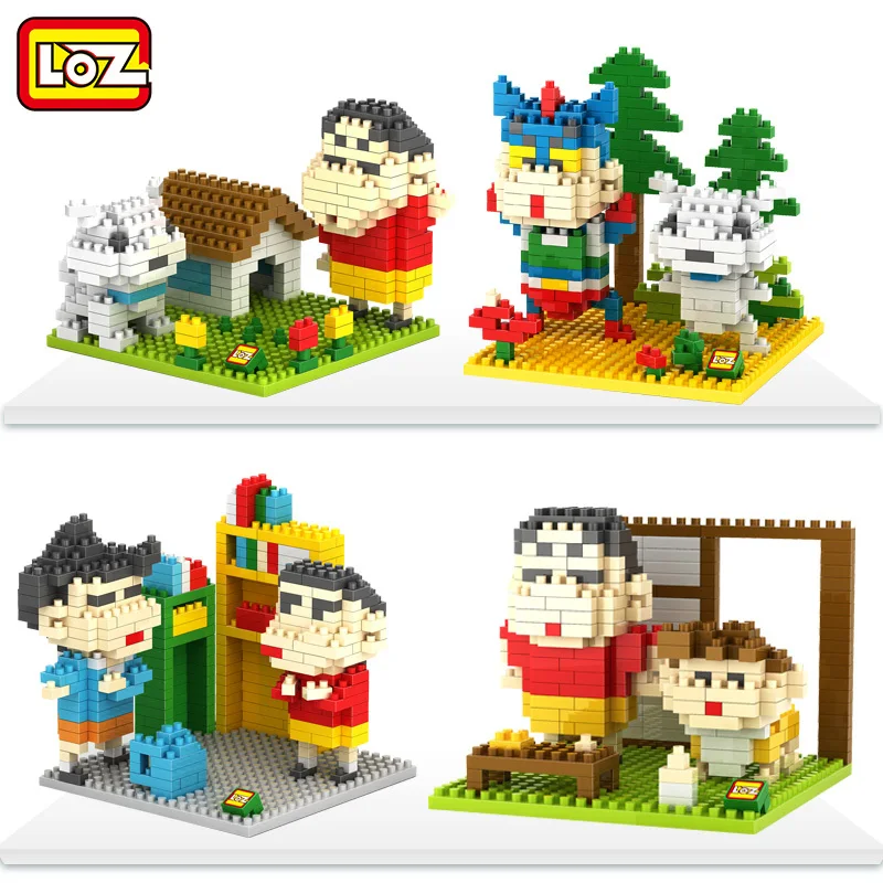 LOZ наноблоков 3D мультфильм милый Diamond строительные блоки кирпичи Crayon Shin Chan обучения Образование DIY детские игрушки подарок