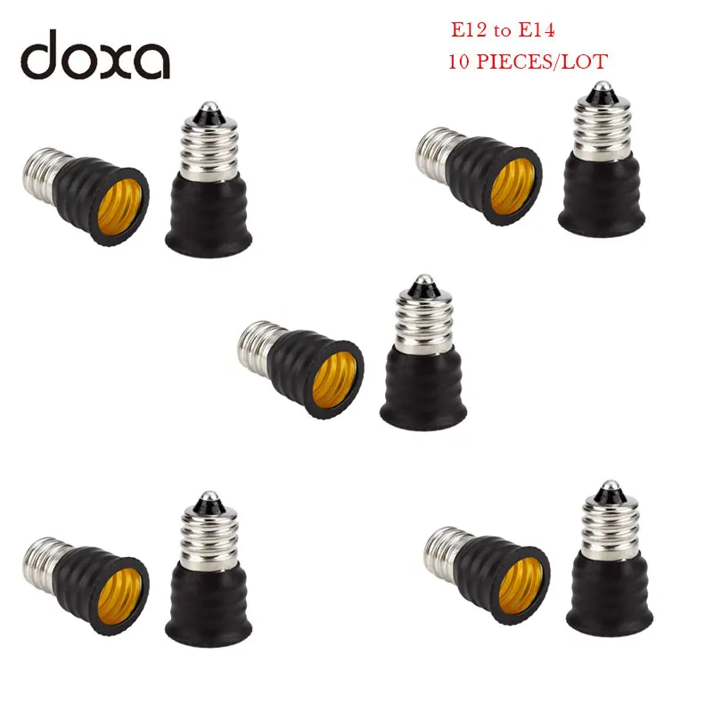 

10 Pack E12 to E14 Adapter Converter LED Light Holder Lamp 110~250V Bulb 3A copper plated nickel lamp Socket Changer Adapter