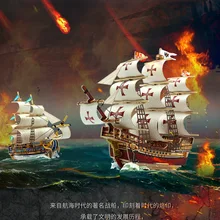 Военный корабль Пиратская лодка модели кораблей деревянная 3D стереоскопическая головоломка парусник военный корабль модель сборки детей Souptoys подарки на день рождения
