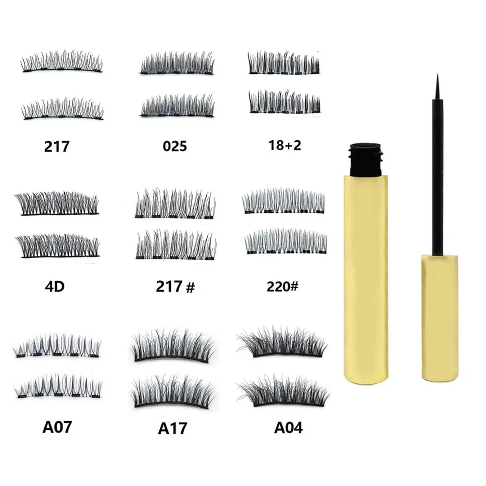 

Magnetic Liquid Eyeliner Eyelash Extension Individual Eyelashes With A Five-magnetic 1 Pair False Eyelashes Waterproof Natural