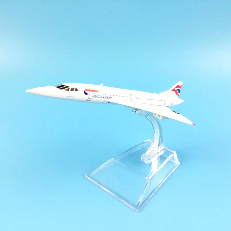 Бесплатная доставка 16 см модель металлического сплава самолет British Airways Concorde Модель W Стенд самолета игрушка подарок на день рождения