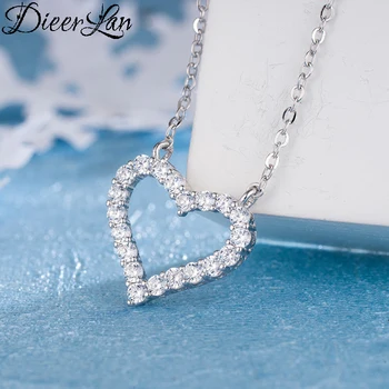 

Luxury Brand 925 Sterling Silver Large Heart Necklaces for Women Gift Lady Statement Necklace Collar Bijoux Fashion Jewelry