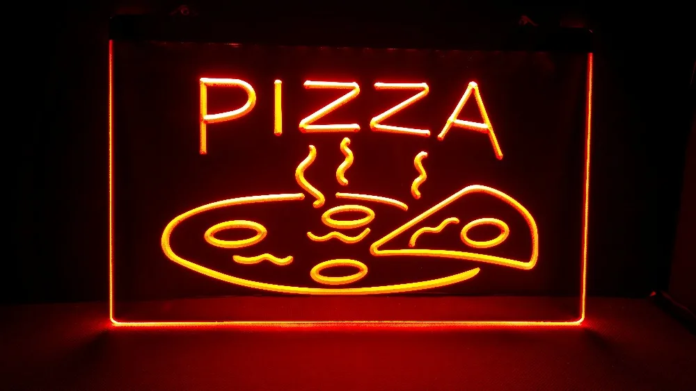 

OPEN Hot Pizza Cafe Restaurant NEW carving signs Bar LED Neon Sign vintage home decor