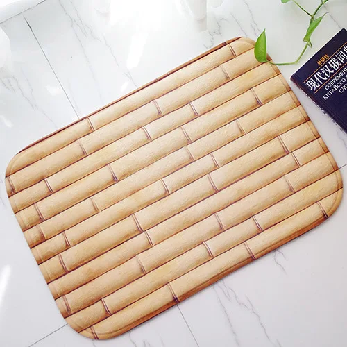 Zeegle Bamboo Pattern Floor Mats for Living Rooms Kitchen Doormat Flannel Welcom Carpet Outdoor Home Welcome Rugs