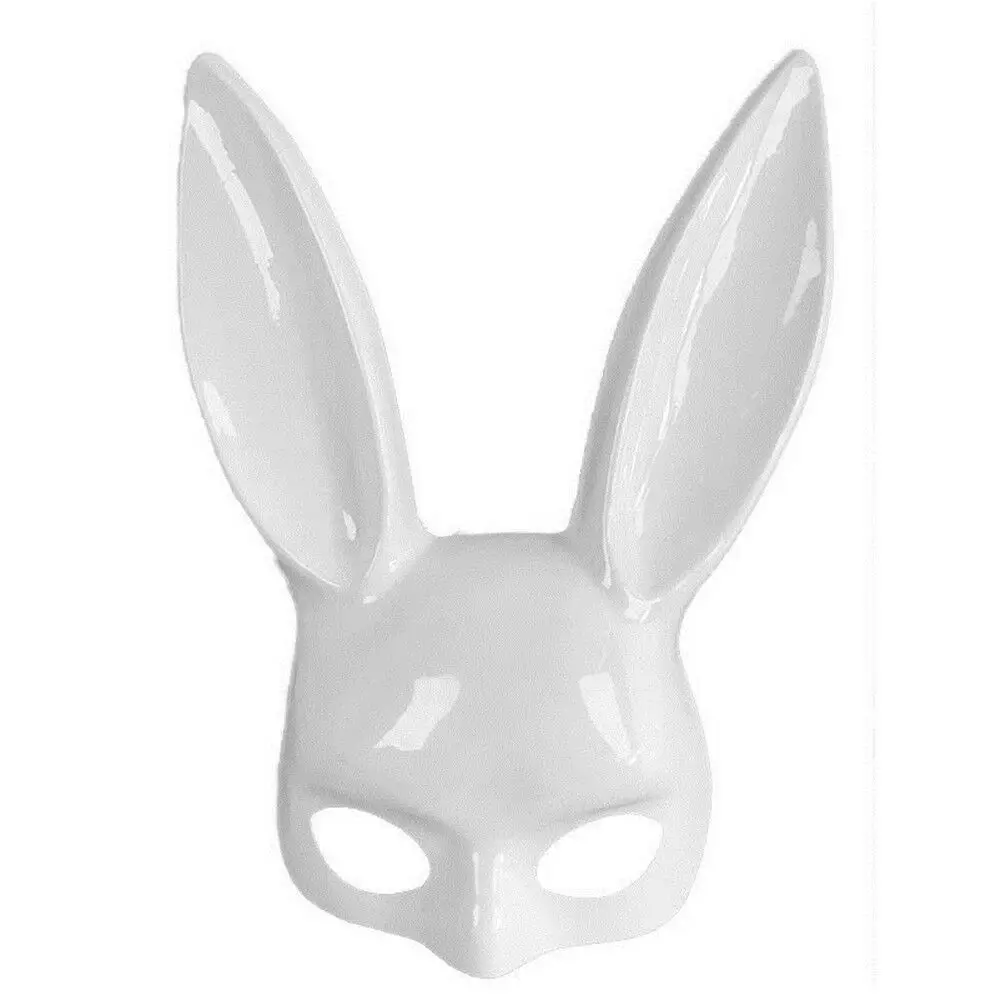 Вечерние заячьи уши кролик лицо маска на Хеллоуин для косплея маскарад бар бальный костюм - Цвет: White Light