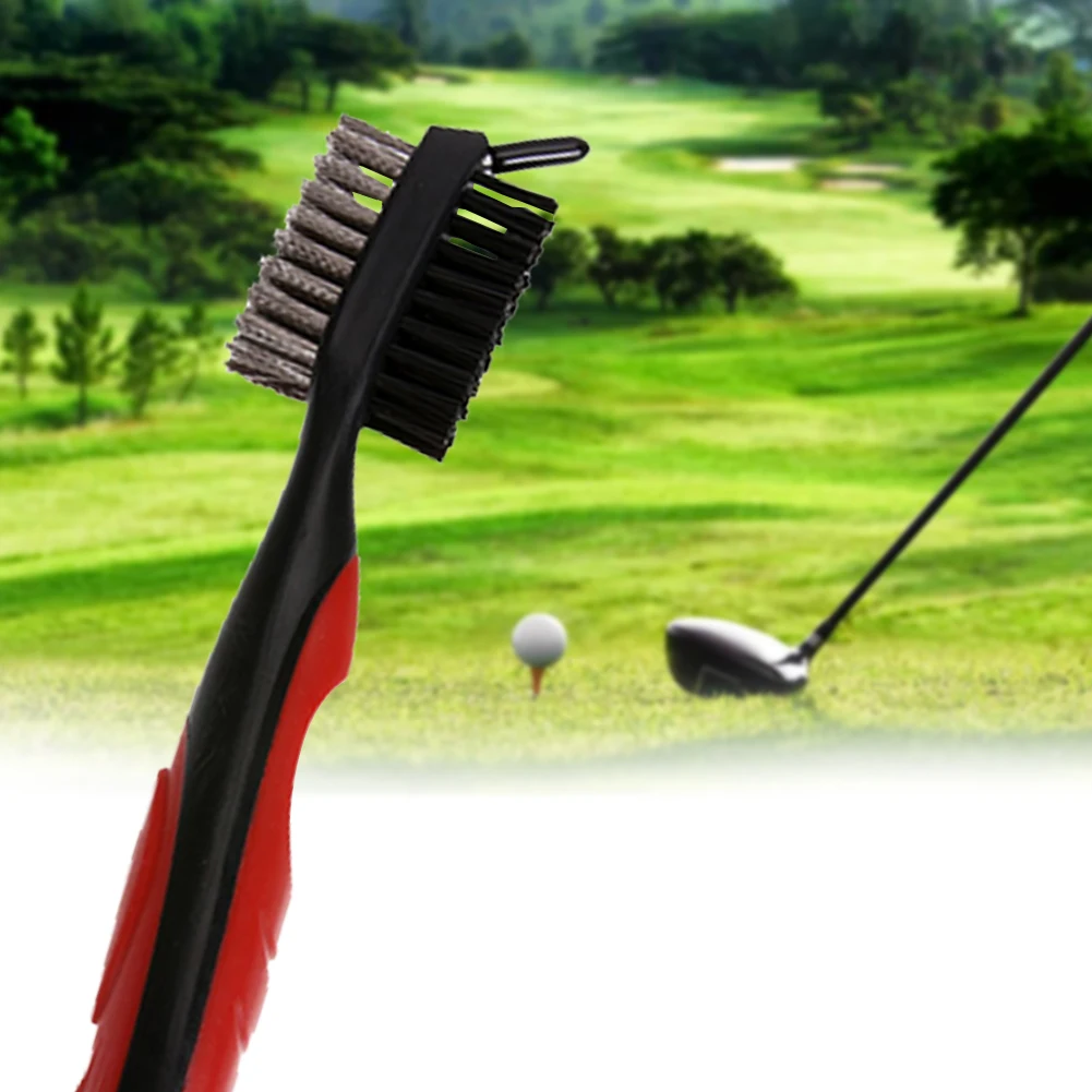Multi purpose Golf Brush Groove Cleaner Retractable Cord Portable