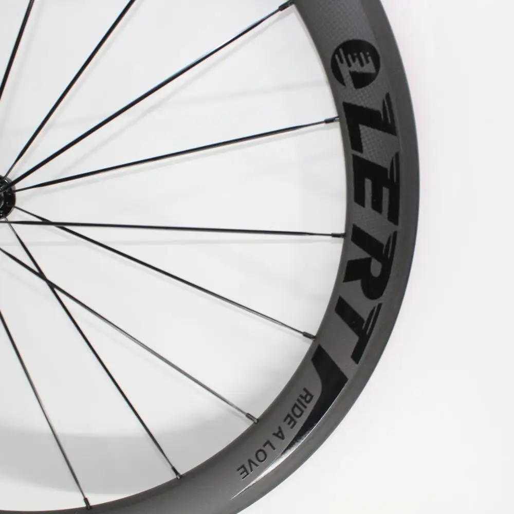 Best New LERT glossy black logo 50+60mm Road bike matte 3K full carbon fibre bicycle wheelset carbon clincher tubular rims Free ship 5